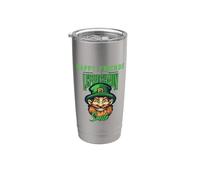 Amigos felices hacen sonreír a este duende Día de San Patricio Vaso térmico de acero inoxidable de doble pared