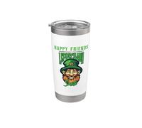 Amigos felices hacen sonreír a este duende Día de San Patricio Vaso térmico de acero inoxidable de doble pared