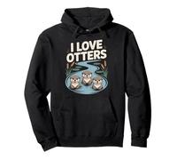 Amigos lindos animales juguetones I Love Otters Sudadera con Capucha