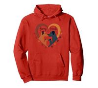 Amigos Peludos: Adorable corazón de Familia de Perros Sudadera con Capucha, Unisex para Adultos, Rojo, XXL