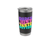 Amigos Sólo Sabor Mejor Divertido Humor Adulto Gay Chico Amante Vaso térmico de acero inoxidable de doble pared