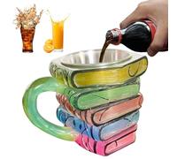 Amigos | Taza de diseño de libros pintados - tazas de café hechas a mano | THIR-RESISTENTE hasta 100 ° C para cocina, té y café - Regalo práctico para la familia, colegas,