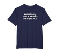 Amiguiños Si Pero A Vaquiña Polo Que Vale Frases En Gallego Camiseta, Hombre Tallas Grandes, Azul Marino, 3X Alto