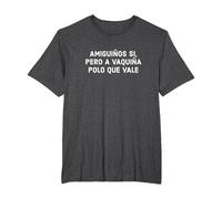Amiguiños Si Pero A Vaquiña Polo Que Vale Frases En Gallego Camiseta, Hombre Tallas Grandes, Jaspeado Oscuro, 4X Alto