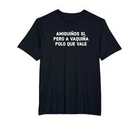 Amiguiños Si Pero A Vaquiña Polo Que Vale Frases En Gallego Camiseta, Hombre Tallas Grandes, Negro, 6X Alto