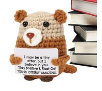 Amigurumi Positivo Nutria Tierna Inspiracional con Tarjeta Motivacional