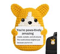 Amigurumis con Mensajes Positivos Muñeco Perrito Inspirador para Rellenar