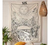 Amiiba The Sun Tarot Tapiz para colgar en la pared Medieval Europa Adivinación Decoración del hogar para dormitorio sala de estar (Sol, M - 59" x 51")