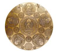 Amilav Collections 22" Buddha and Mantra Carving Gong-Tibetan Gong-Temple Gong-Sound Healing Gong