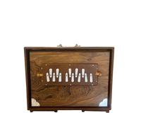 Amilav Collections Caja de Shruti grande de 40,6 cm, madera de teca maciza, larga sostenida, Surpeti Shruti con bolsa de transporte sintonizada a 432 Hz con pedal de pie