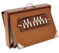 Amilav Collections Caja Shruti de 40,6 cm, madera de teca maciza Sur Peti con bolsa, caja grande Shruti con bolsa de transporte y sintonizada a 440 Hz