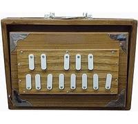 Amilav Collections Caja Shruti de madera de teca de 30,5 cm, caja Shruti para instrumentos musicales con bolsa, Surpeti 440Hz afinada
