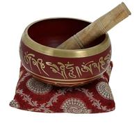 Amilav Collections Cuencos tibetanos para meditación, cuenco tibetano, cuenco tibetano para meditación, cuenco tibetano para meditación (5 pulgadas, rojo)