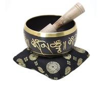 Amilav Collections Cuencos tibetanos para meditación, cuenco tibetano para meditación, cuenco tibetano para meditación (4 pulgadas, negro)