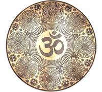 Amilav Collections Gong tibetano tallado en OM de 50,8 cm, gong de viento, sanación de sonido, equilibrio de chakras