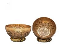Amilav Collections Tara Buda cuencos para cantar hechos a mano grabados, cuenco de canto hecho a mano con tallado fino grabado, cuenco de canto tibetano con almohada y piruleta, curación espiritual y