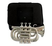 Amilav Collections Trompeta de bolsillo - B/BB Mini instrumento plano de latón para músicos | Trompeta compacta y portátil para viajes y práctica