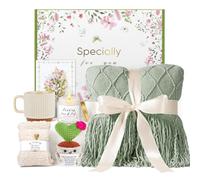 AMILEBERLY Regalos para mujeres, regalos de cumpleaños para mujeres, regalos del Día de la Madre para mamá, cesta de regalo «Positive» para la novia con manta, regalo para la mejor amiga, set