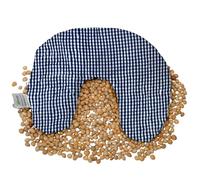 Aminata BALANCE Cojín cervical con huesos de cereza, 30 x 22 cm, funda extraíble de algodón, diseño de cuadros azules