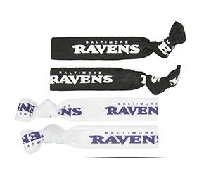 Aminco NFL Baltimore Ravens - Lazos elásticos para el pelo, paquete de 4