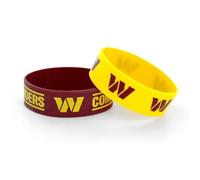 Aminco NFL Washington Commanders - Pulsera ancha de silicona, paquete de 2