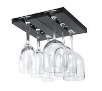 Amindz Soporte para copas de vino, 2 Pcs soportes para copas, soportes para copas，Soporte Copas Colgante Sin Tornillos, para Cocina, hoteles, Bar, Restaurante (Negro)