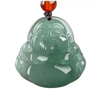 AMINKINA Encantador collar de jade de Buda verde natural, colgante Maitreya para atracción de amor y riqueza, una muestra cálida y bendecida para las preciosas celebraciones de la vida, Jade, Jade