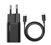 Cargador Super Si Quick Charger 1C 25W con Cable USB-C - USB-C Negro (1 metro) - BASEUS