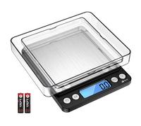 AMIR Báscula de cocina digital, 3 kg x 0,1 g. Báscula digital de alta precisión, pesacartas con función de tara, función de conteo, pantalla LCD, ideal para pesar ingredientes, joyas, sellos