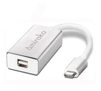 Amiroko Adaptador USB-C a Mini DisplayPort, USB 3.1 Tipo C (Thunderbolt 3) a Mini DP Adaptador 4K Compatible con MacBook Pro, Lenovo T470, a Pantalla de Cine LED/Monitor DELL, etc.