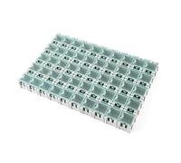 AMISENK 50 cajas apilables para componentes, cubiertas transparentes, resistencias, pequeñas herramientas, organizadores, resistencias ABS, caja organizadora