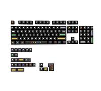 AMISENK Allover PBT - Tecla subtitulada de 5 lados con 129 teclas de puntos negros para interruptores 61 104 108 teclas de perfil Pbt
