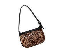 AMISENK Bolsa de transporte de hombro para mujer con cómoda correa, compartimentos espaciosos y bolsa de tela de gamuza ligera para mujer, Patrón de leopardo marrón, One Size