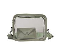 AMISENK Bolso bandolera transparente con cartera para el trabajo, viajes, entrenamiento, concierto, fiesta, casual, hombro transparente para mujer, Green, One Size