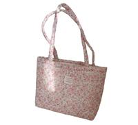 AMISENK Bolso de compras de algodón para mujer, con diseños acolchados y espacioso, casual, bolso de hombro floral, a, One Size