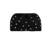 AMISENK Bolso de mano y bolsa de bola de masa hervida para mujer, bolso de mano y bolsos de noche fruncidos para mujer, con cuentas plisadas, Black, One Size