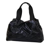 AMISENK Bolso grande de algodón acolchado suave, interior espacioso y práctico bolso de poliéster con asa superior para el trabajo o viajes, bolsa de trabajo de moda, Black, One Size