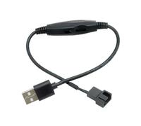 AMISENK Cable adaptador de alimentación USB a 4 pines de 5 V a 12 V para ventilador de PC, con interruptores de ajuste al conector de ventilador de PC
