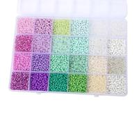 AMISENK Caja de almacenamiento de cuentas de resina de varios colores con 24 secciones para manualidades y accesorios hechos a mano, organizadores de almacenamiento de cuentas reutilizables