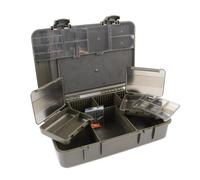 AMISENK Caja de almacenamiento para aparejos de pesca, caja de aparejos, caja divisora interna, bandeja de aparejos portátil, organizadores de equipos al aire libre