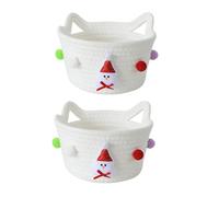 AMISENK Cesta de cuerda de algodón para Navidad, organización del hogar, almacenamiento de artículos diversos, organizador de escritorio para uso doméstico u oficina, contenedor de almacenamiento de