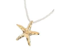 AMISENK Collar con colgante de estrellas de mar grandes, cadena de cuerda ajustable para mujeres y niñas, joyería de vacaciones en la playa con diseños texturizados, collar elegante, talla única, como