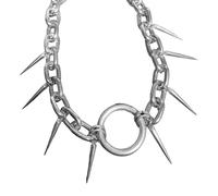 AMISENK Collar de aleación con tachuelas geométricas vanguardistas punk hip hop para mujer, joyería de calle, conciertos, fiestas, trajes diarios, remache gótico, joyería diaria