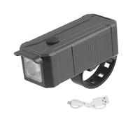 AMISENK Commuters - Luz de bicicleta con conmutación de haz alto y bajo, campanas de advertencia integradas, liberación rápida, montaje nocturno, esencial luz recargable para bicicleta