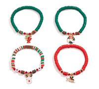 AMISENK Cuentas de arcilla suave hechas a mano, adecuadas para mujeres que aman los accesorios de festivales, joyería de Navidad hecha a mano, talla única, como se describe