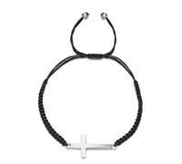 AMISENK Elegante pulsera de crucifijo ajustable, pulsera de cuerda trenzada, accesorios de muñeca de moda para uso diario, símbolo de amor, talla única, como se describe