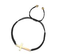 AMISENK Elegante pulsera de crucifijo ajustable, pulsera de cuerda trenzada, accesorios de muñeca de moda para uso diario, símbolo de amor, talla única, como se describe