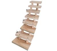 AMISENK Escalera de madera natural de 3/4/5/6/7/8 capas para hámster, juguetes masticables para mascotas, loro, perca, escaladas, juguetes de ejercicio, loros para mascotas