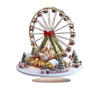 AMISENK Escultura de rueda colorida plana 2D con base, decoración del hogar, letrero de escritorio, figura acrílica escalonada, adorno acrílico