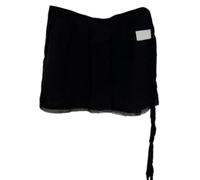 AMISENK Falda de media falda para mujer, elegante, de encaje de flores, para cubrir la cadera, vendaje de línea A, delantal corto, falda de encaje ajustable en la cintura, negro (cotton black), Talla